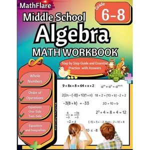 Middle School Algebra Workbook 6th to 8th Grade: Pre Algebra Grade 6-8, Equation